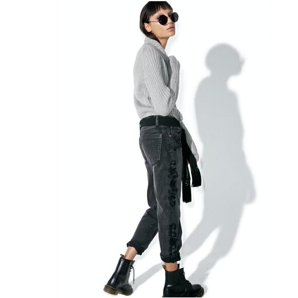 One Teaspoon Jeans 27 NWOT Von Lola Awesome Baggies Floral Sash Embroidered - Picture 15 of 16